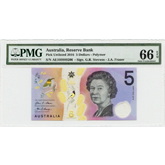 2016 Australia $5 Banknote Polymer - PMG 66 EPQ