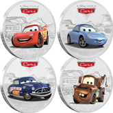 2017 Disney Pixar Cars Complete 4-Coin Set