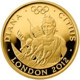 2010 Official London Olympic Gold Proof – Diana “Faster”