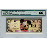 2008-D $10 Disney Dollar - PMG 66 EPQ