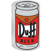 2019 The Simpsons: Duff Beer Silver 1 oz. Coin