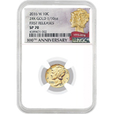 2016 Gold Mercury Dime 1/10 oz. 24K - NGC SP70 First Releases