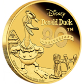 GNZDD 2014 Gold 80th Anniversary Donald Duck Proof Coin 1/4 oz.