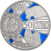 2013 50€ Proof Silver Notre Dame 850th Anniversary with Enamel