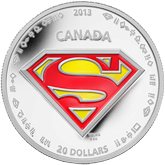 2013 Silver Canadian 1 oz. Proof  - Superman’s™ S-Shield