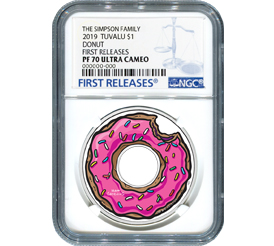 Harvestor Investments 2019 The Simpsons Donut Silver 1 oz. Coin