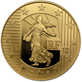 2012 50€ 1/4 oz. Gold Proof Sower – 10th Anniversary of the Euro