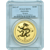 2012 Gold Australia Dragon 1 oz. PCGS MS70